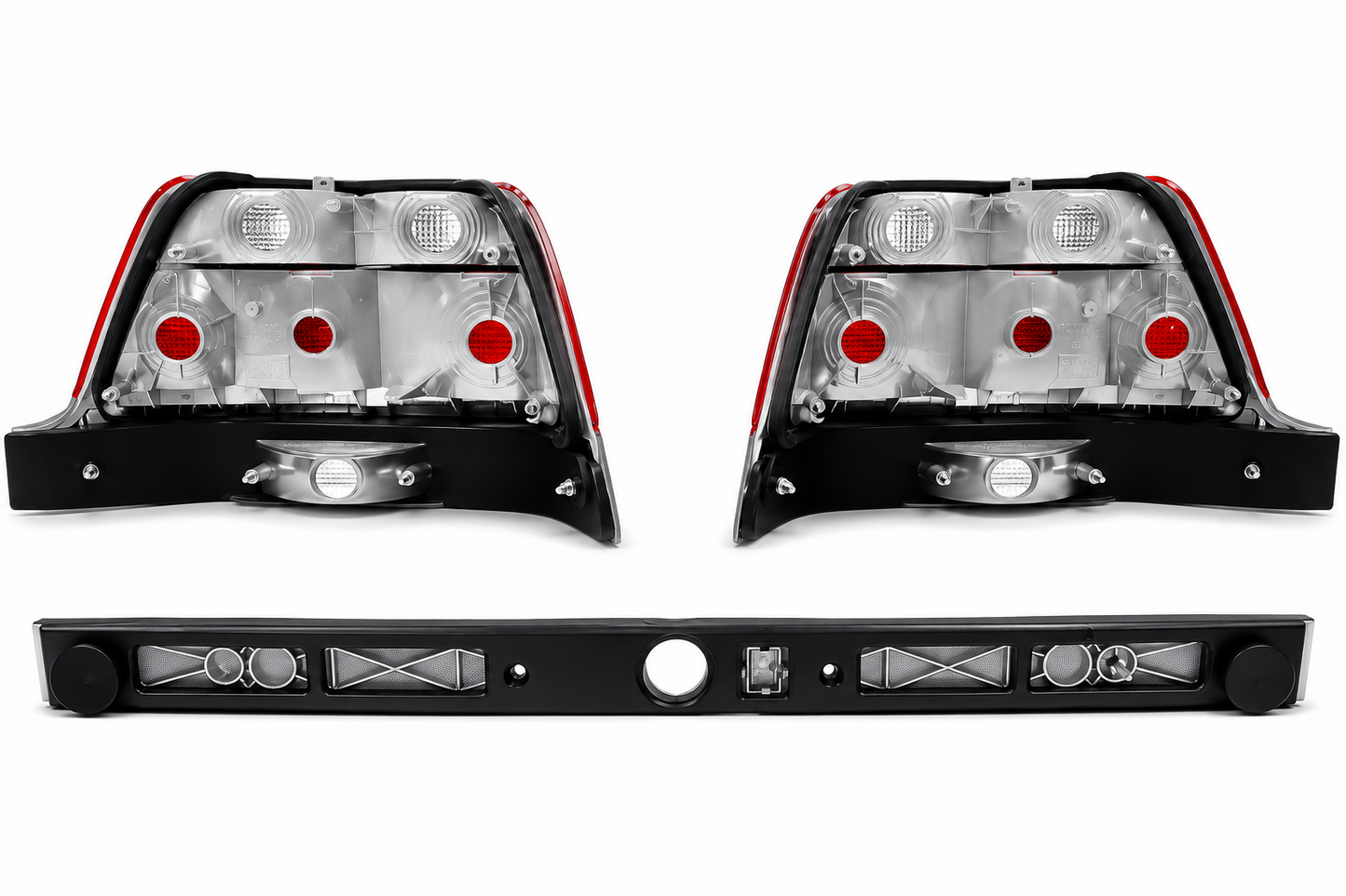 Rear Tail Light Set for Mercedes W140 S Class 1991-1998 with Center Reflector