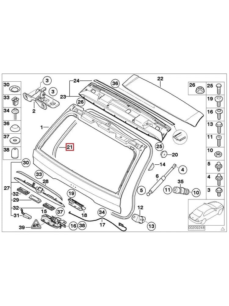 Tailgate Seal for BMW X5 E53 2000-2006 Rear Trunk Rubber Weatherstrip