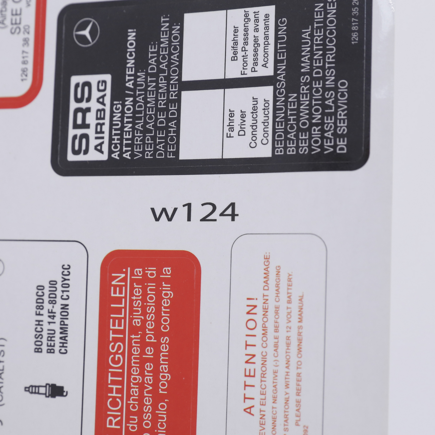 Stickers Decals Set Best Quality for Mercedes W124