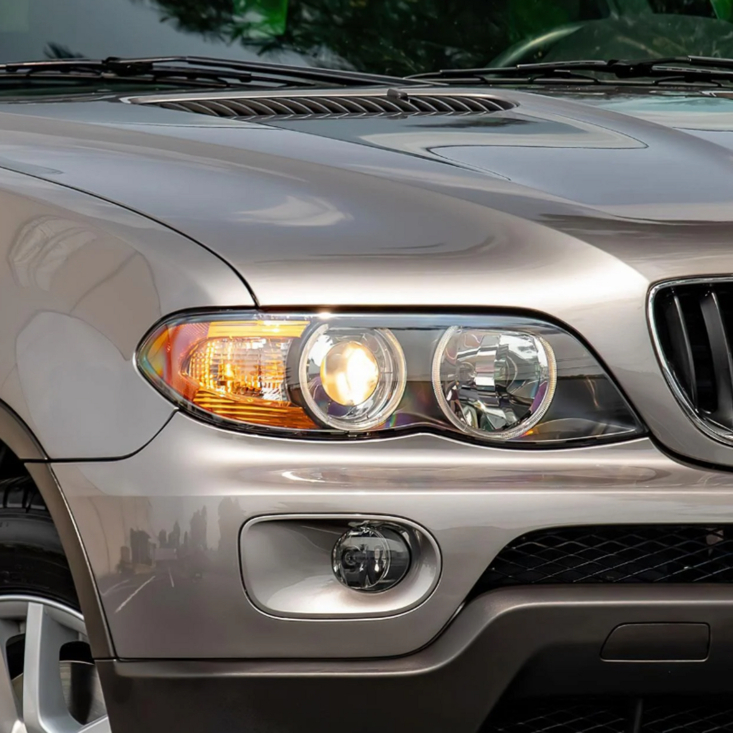 Pair Headlight Lens Cover for BMW X5 E53 2004 - 06 Clean Smooth Headlamp Cover