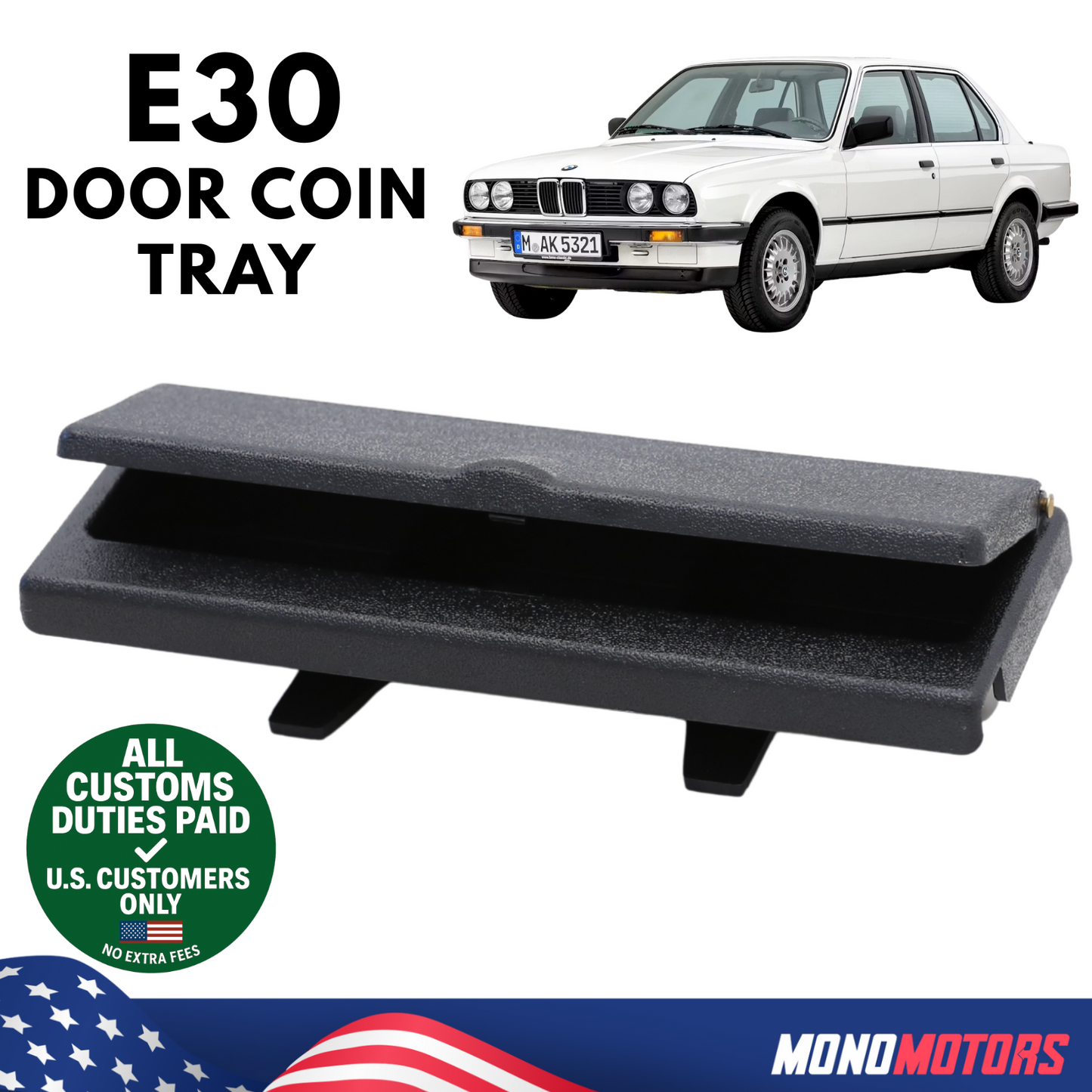 Door Coin Tray for BMW E30 Interior Storage Pocket OEM 51418110033