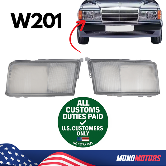 Headlight Glass with Frame Left Right for Mercedes W201 0028268890 0028268990