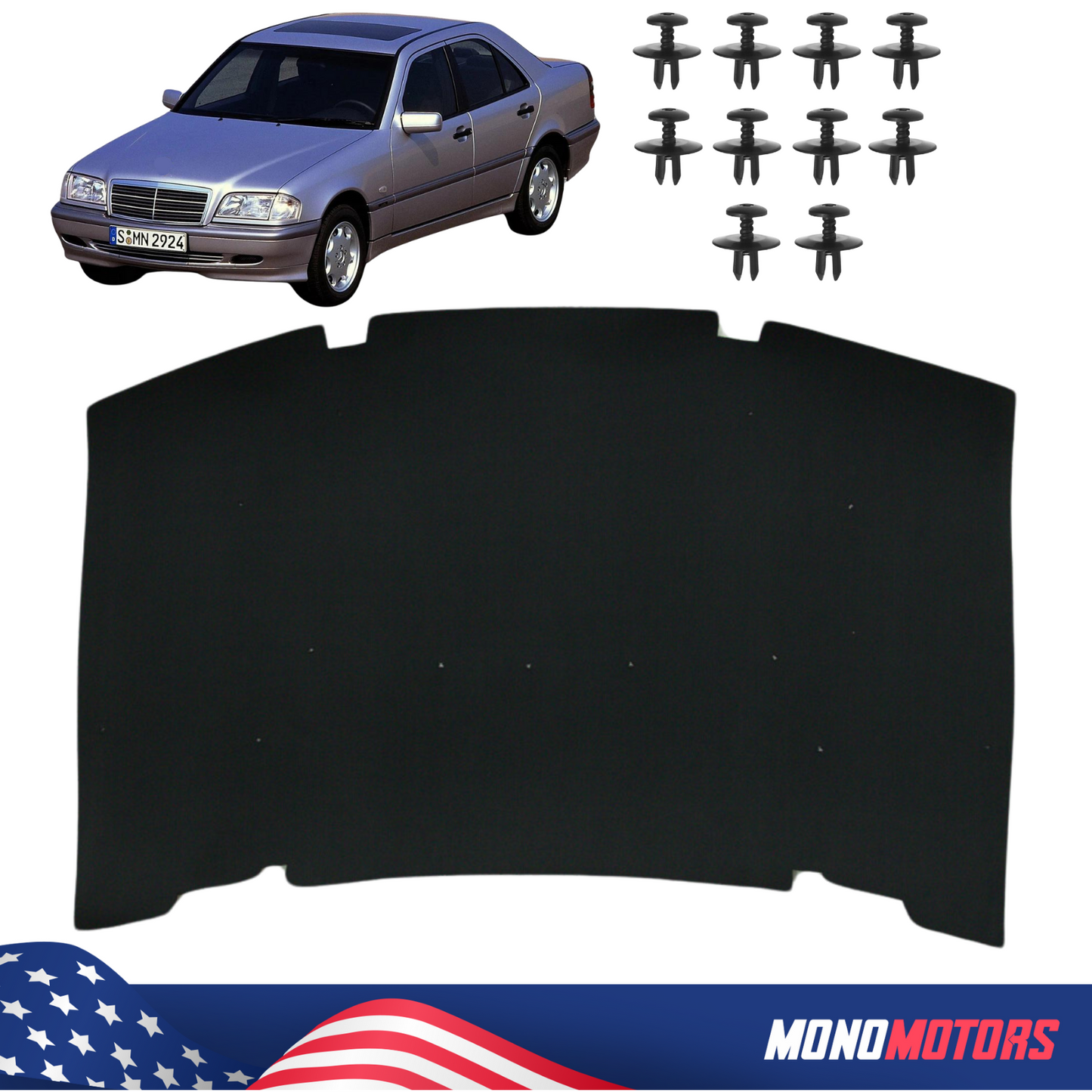 Hood Insulation Foam Pad for Mercedes W202 1993-2000 Sound Insulating Engine