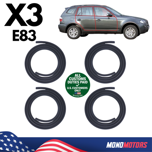 Velvet Door Seal Set Rubber 4pcs Right Left for BMW X3 E83 2003-2010