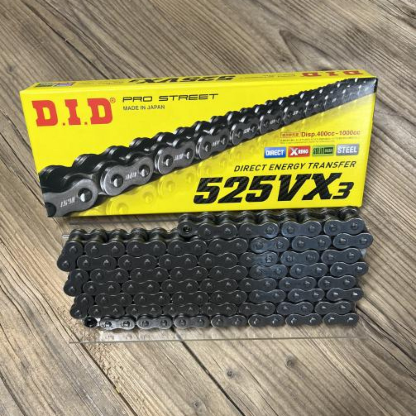 126 Links D.i.d Did 525VX3 525 Vx3 Natural Steel Chain with Rivet Master Link