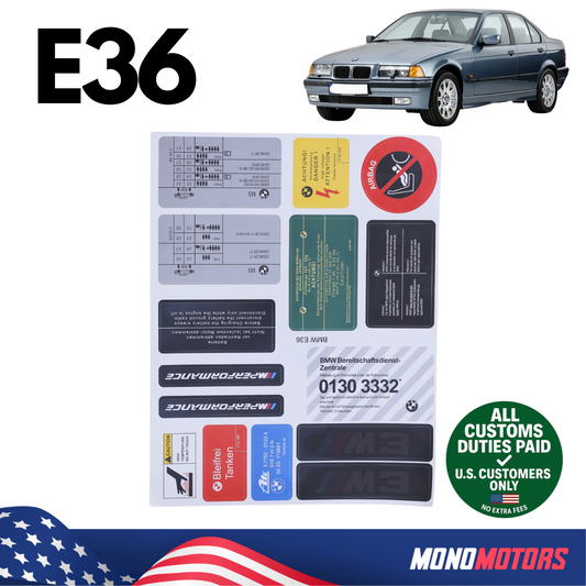 Stickers Decals Set Best Quality for BMW 3 Series E36