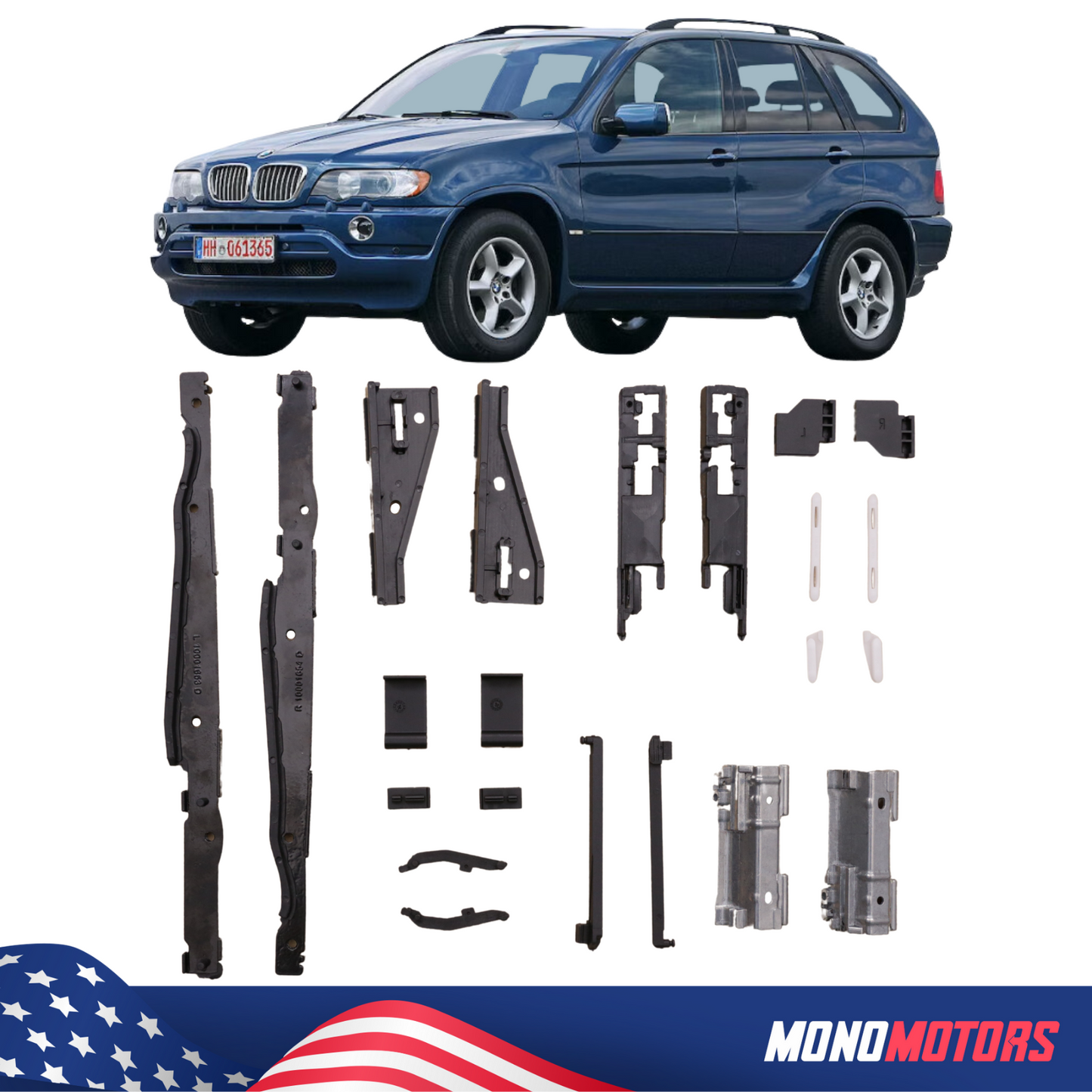 22 Pcs Sunroof Repair Kit for BMW X5 E53 Panoramic Sunroof Shade