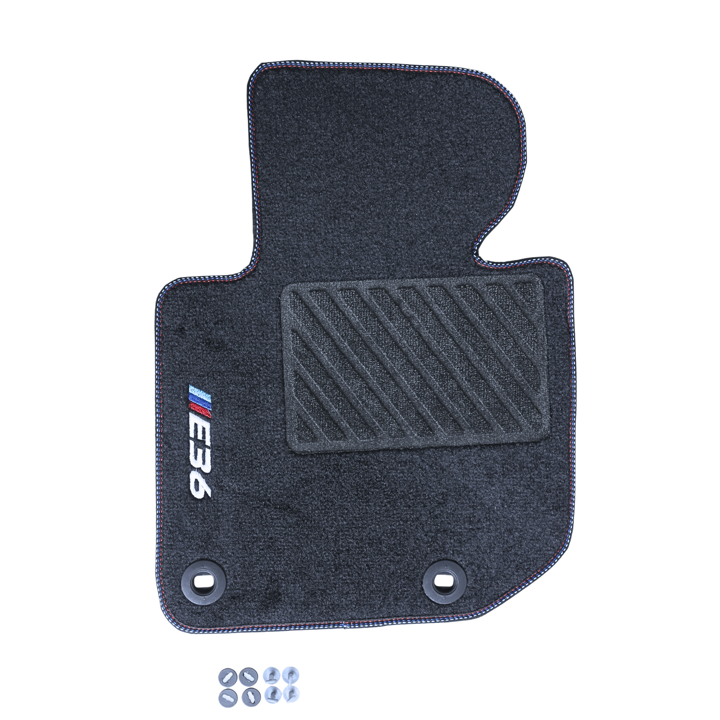 Carpet Floor Mats for BMW E36 Sedan M Sport Colors 4pcs with Clips