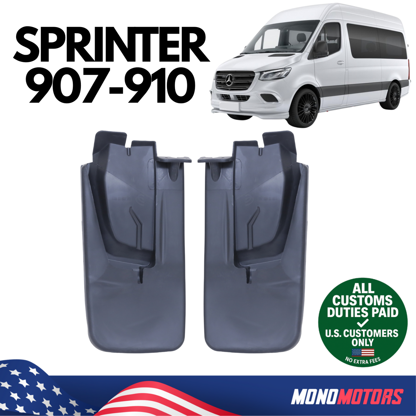 Rear Mudguard Splash Left Right Set for Mercedes Sprinter A9078890300 9078890200