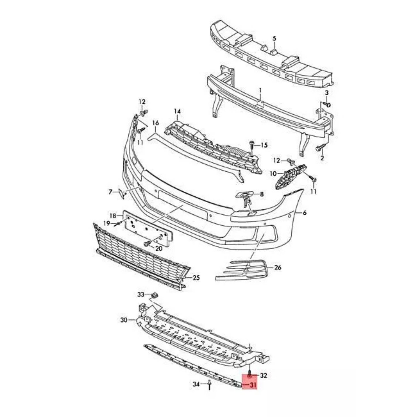 Front Bumper Lower Spoiler Lip Trim for Volkswagen Scirocco 2015-2018 Element