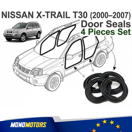 Velvet Door Seal Set for Nissan X-trail T30 2000-2007 4pcs Rubber Trim