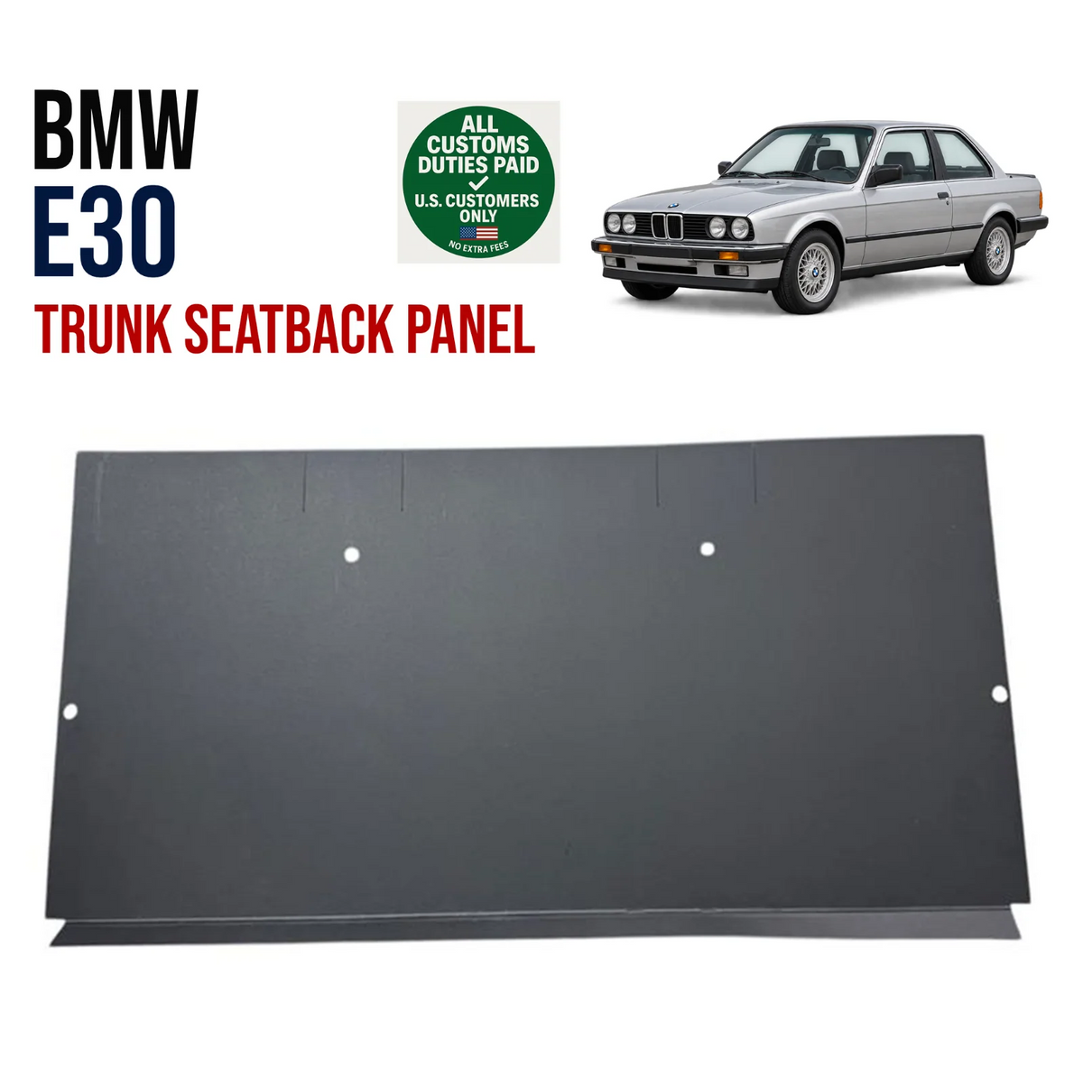 Seatback Trim Panel for BMW E30 3 Series Trunk Interior Cover