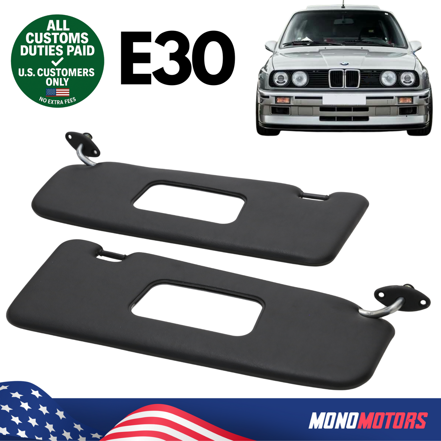 Sunvisor Pair for BMW E30 1982-1994 Left Right Interior Shade Set