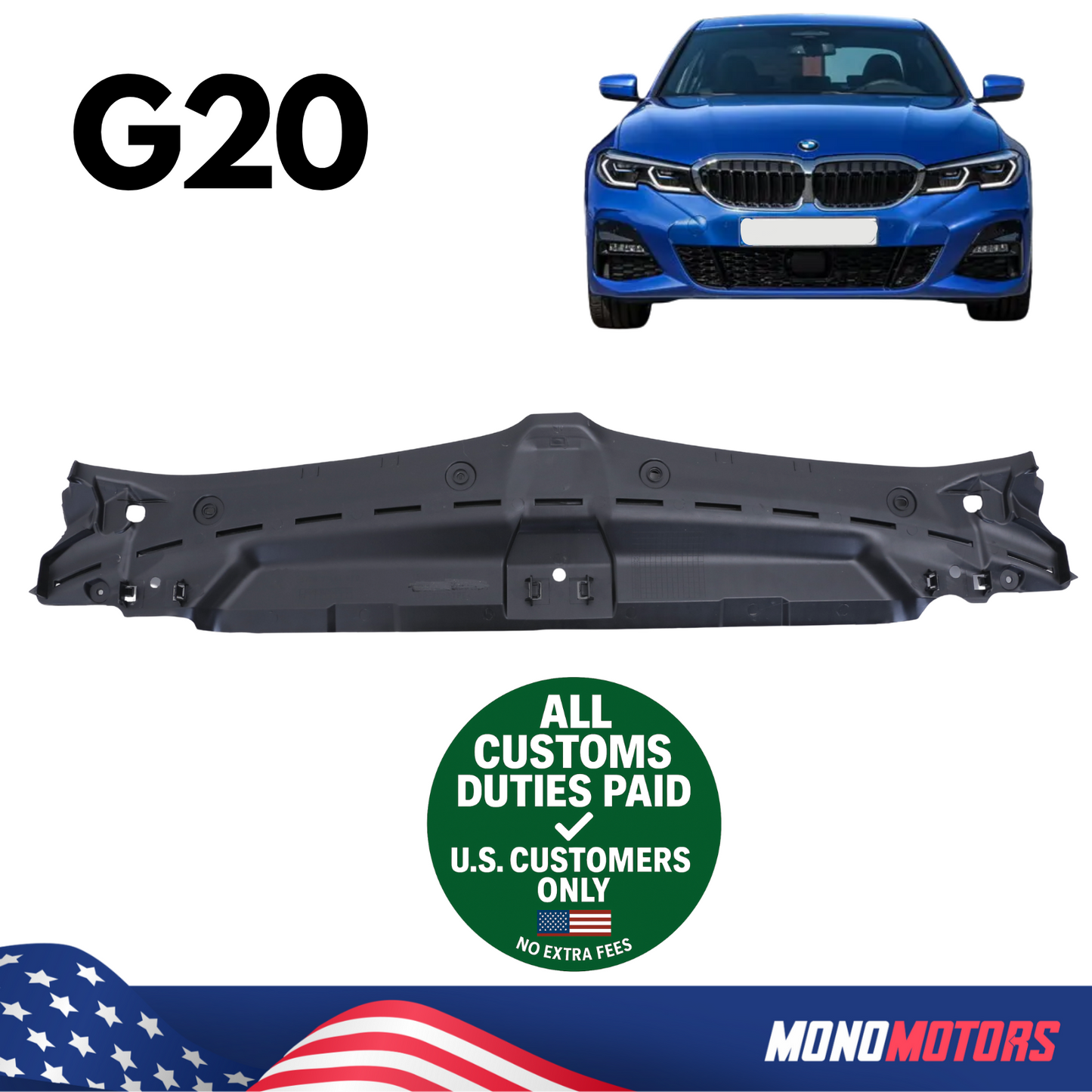 Engine Compartment Center Cover for BMW G20 2019-2023 OEM 51767461970