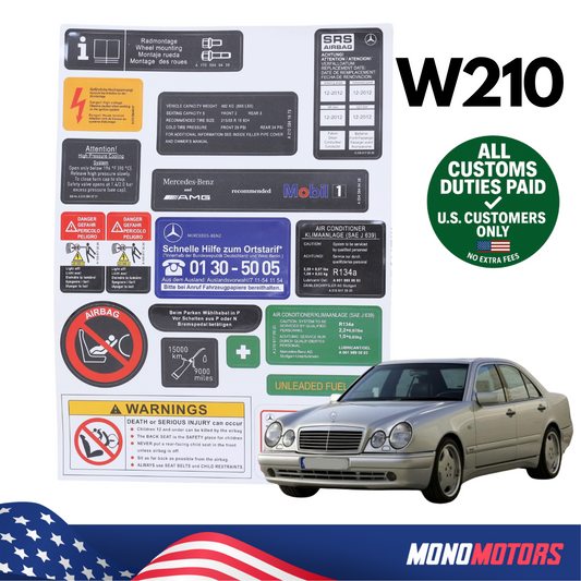 Stickers Decals Set Best Quality for Mercedes W210 E Class All Models