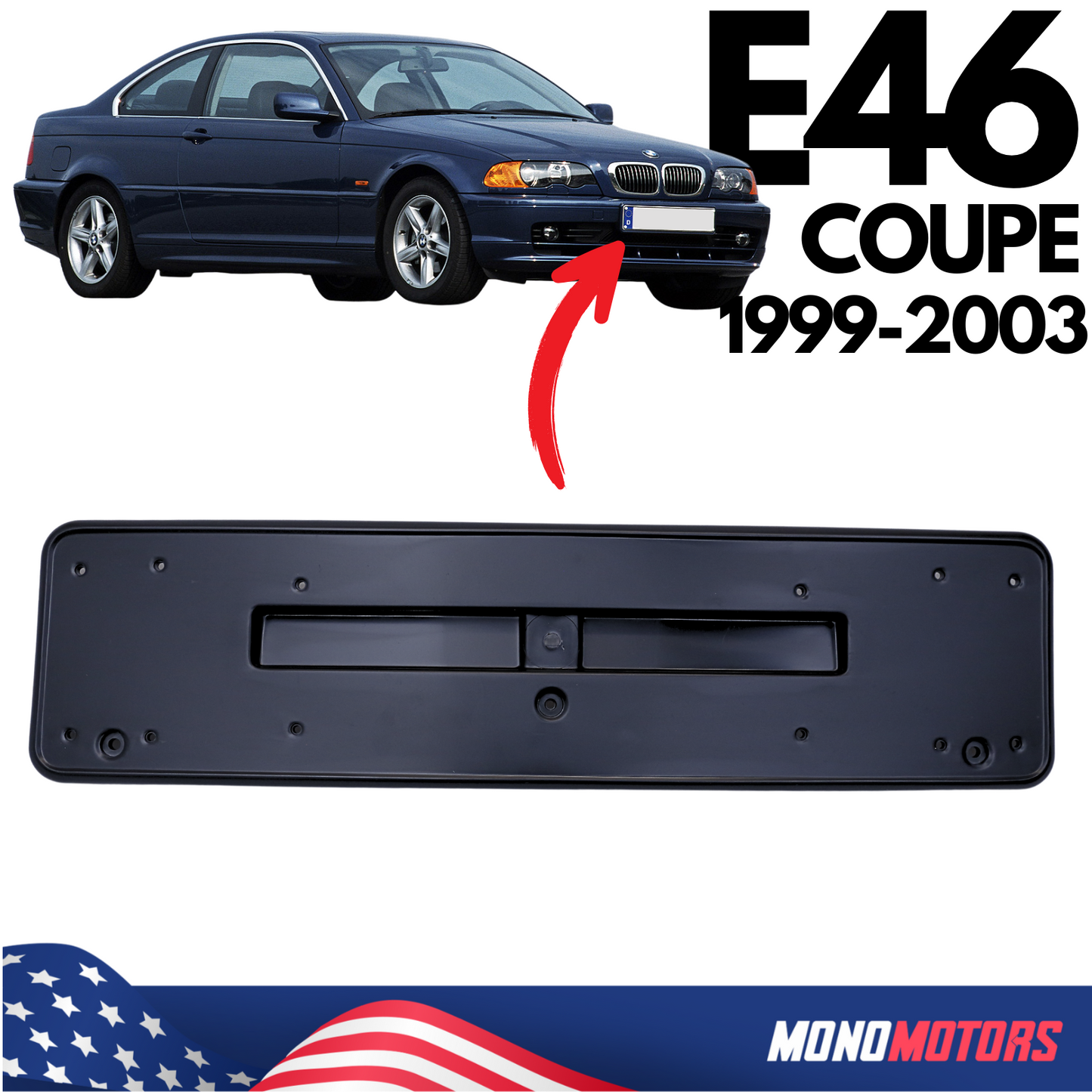 BMW E46 Convertible Coupe 1999-2003 Front License Plate Holder Frame