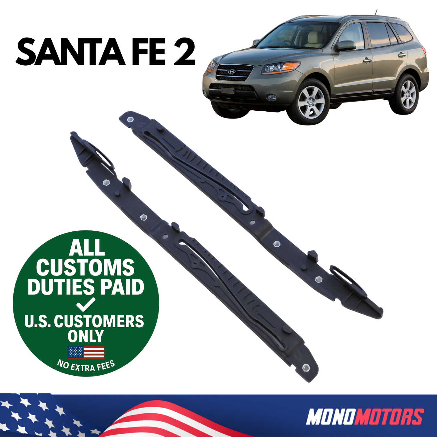 Sunroof Guide Left & Right Rail Repair Kit Metal for Hyundai Santa Fe 2 2002-13