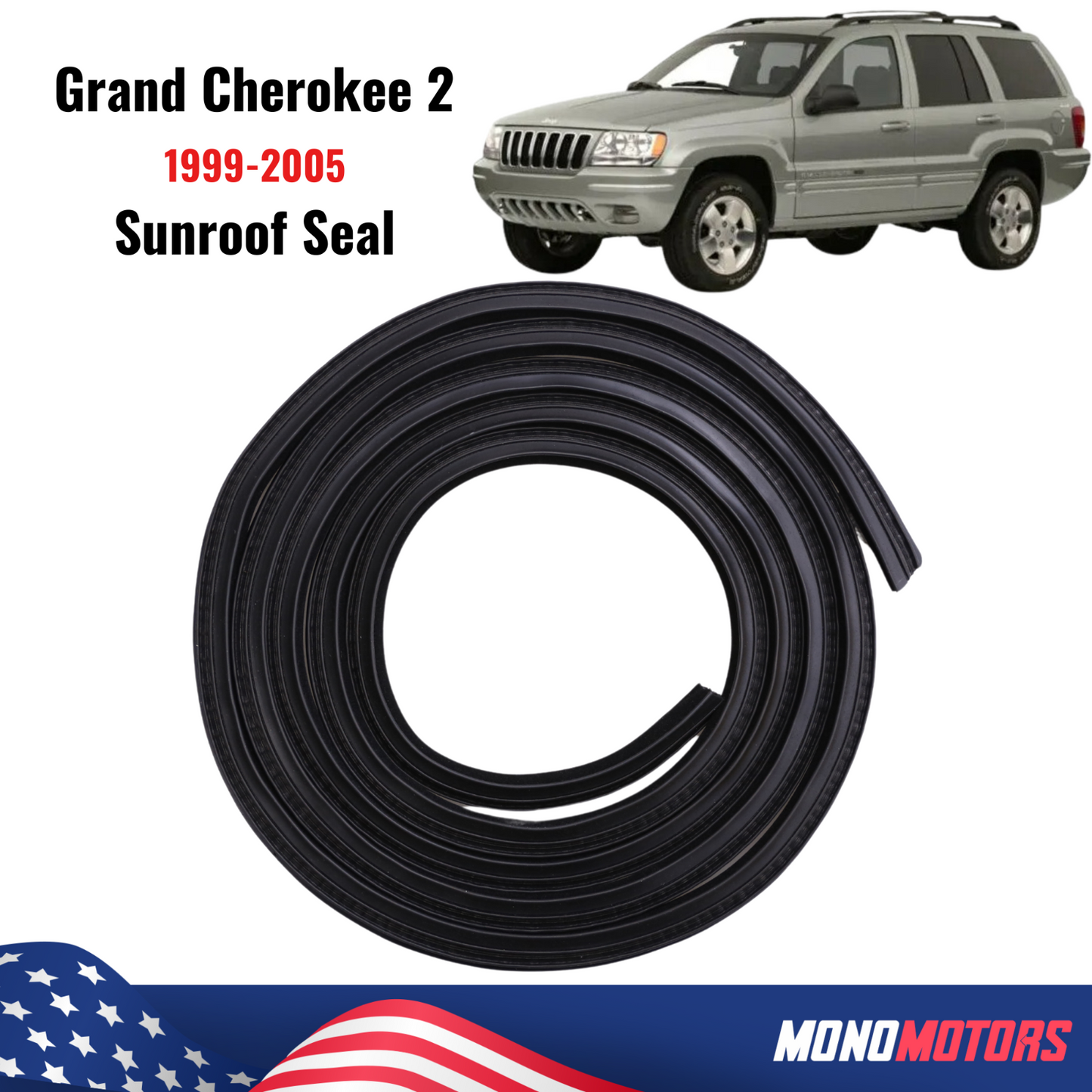 Sunroof Seal for Jeep Grand Cherokee 2 Wjwg 1999-2005 Sunroof Rubber Seal Gasket