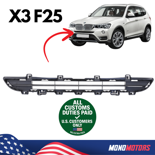 Front Bumper Upper Center Grille for BMW X3 F25 2010-2017 OEM 51117338493