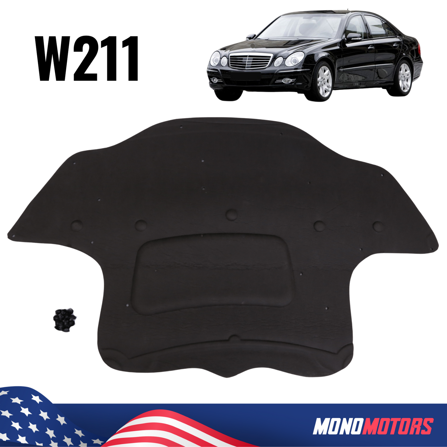Hood Insulation Pad for Mercedes-benz W211 E200 Kompressor E-CLASS Pad /Clips