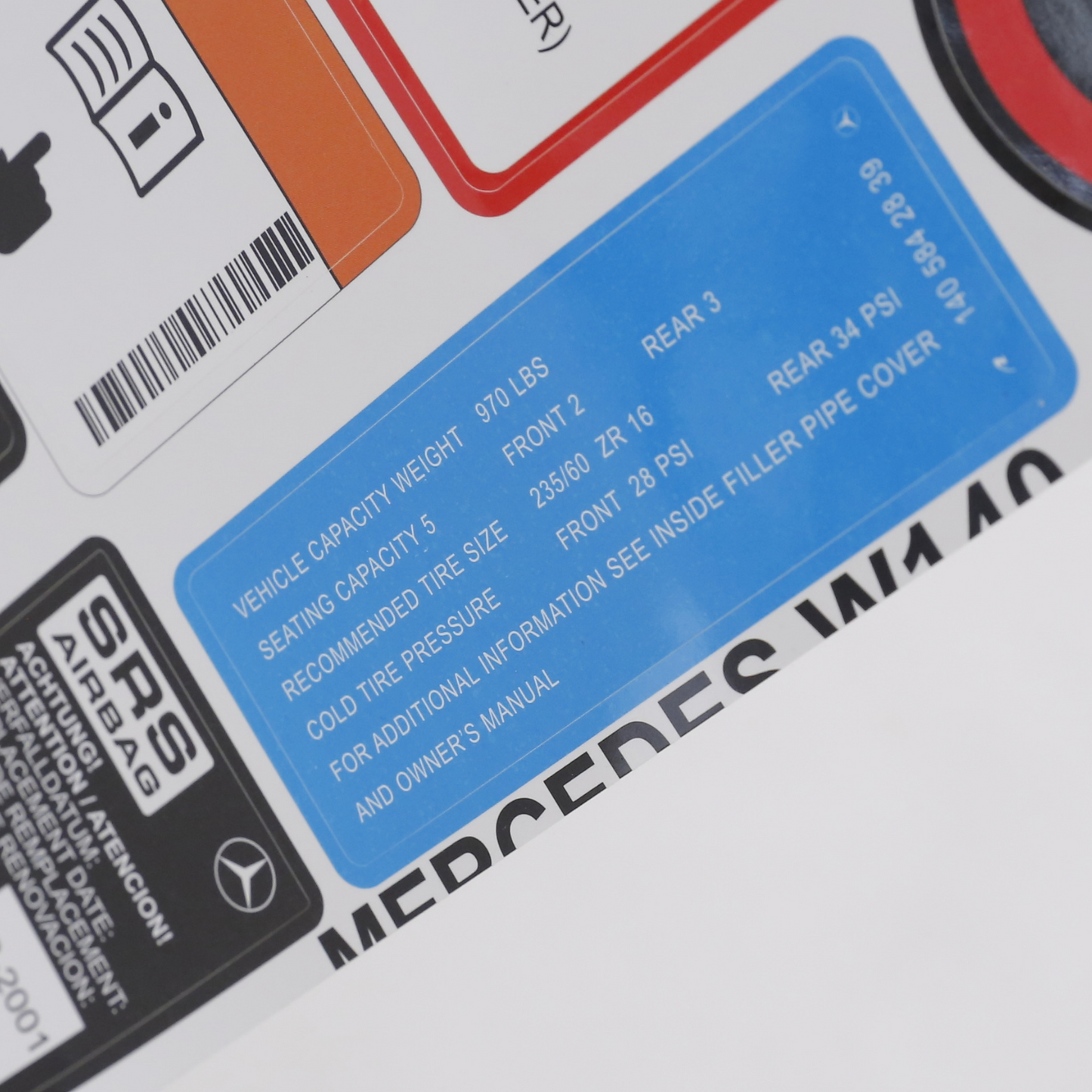 Stickers Decals Set Best Quality for Mercedes W140