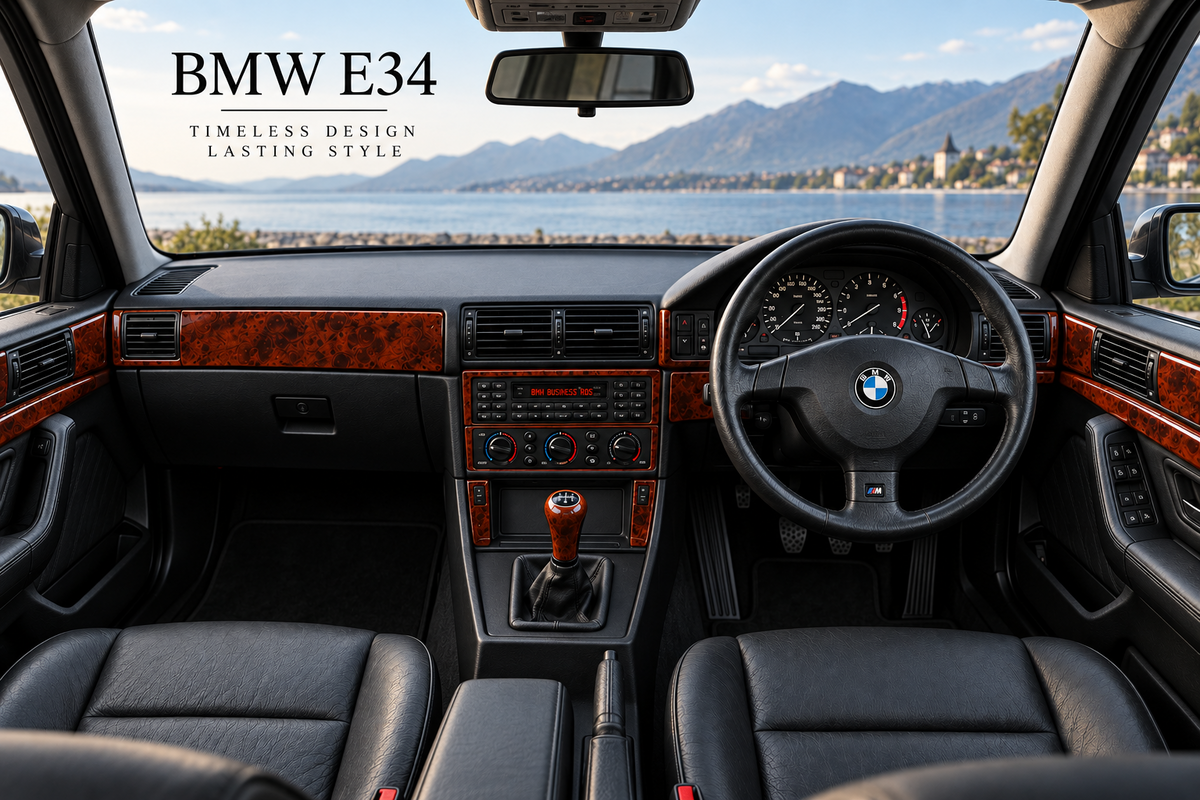 Mahogany Wood Look Dash Trim Kit for BMW 5 Series E34 1988-1995 22 Pcs