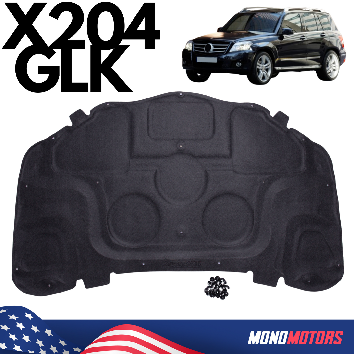 Hood Liner Panel for Mercedes-benz Glk X204 Soundproofing Underlay Cowl Damping
