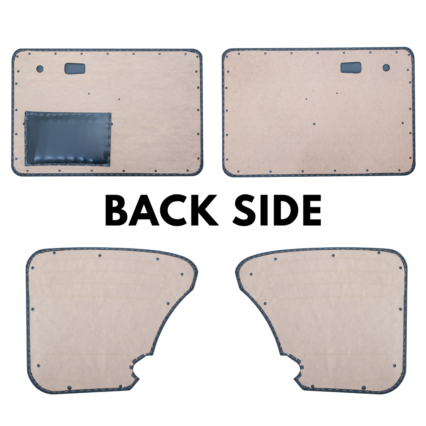 Door Panel Set for VW Beetle 1303 1967-79 Black Interior Trim 4pcs
