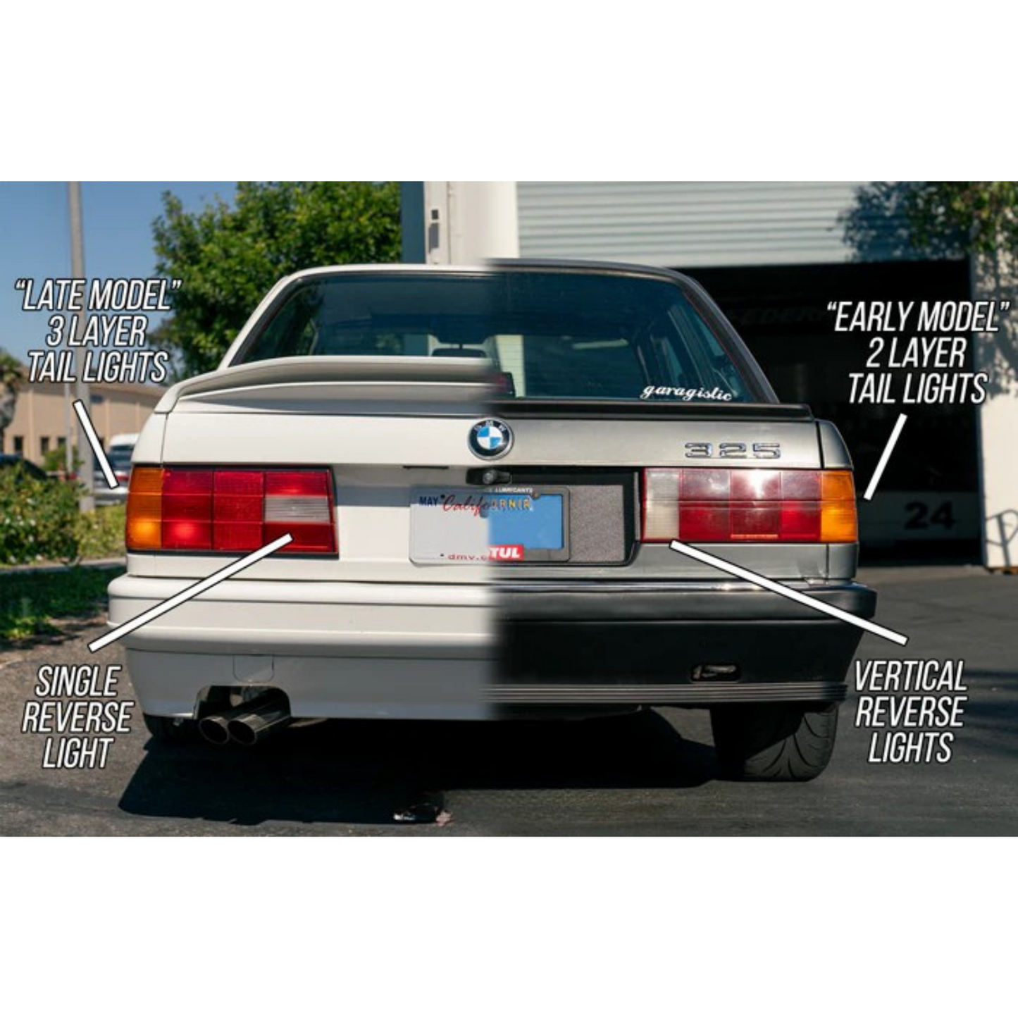Rear Tail Light Left Right Set for BMW E30 Late Model 63211386941 63211386942