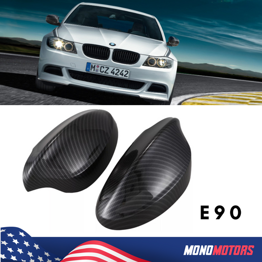 Carbon Side Mirror Cover Cap for 2005-08 BMW E90 E91 325i 328i 335i Coupe Sedan