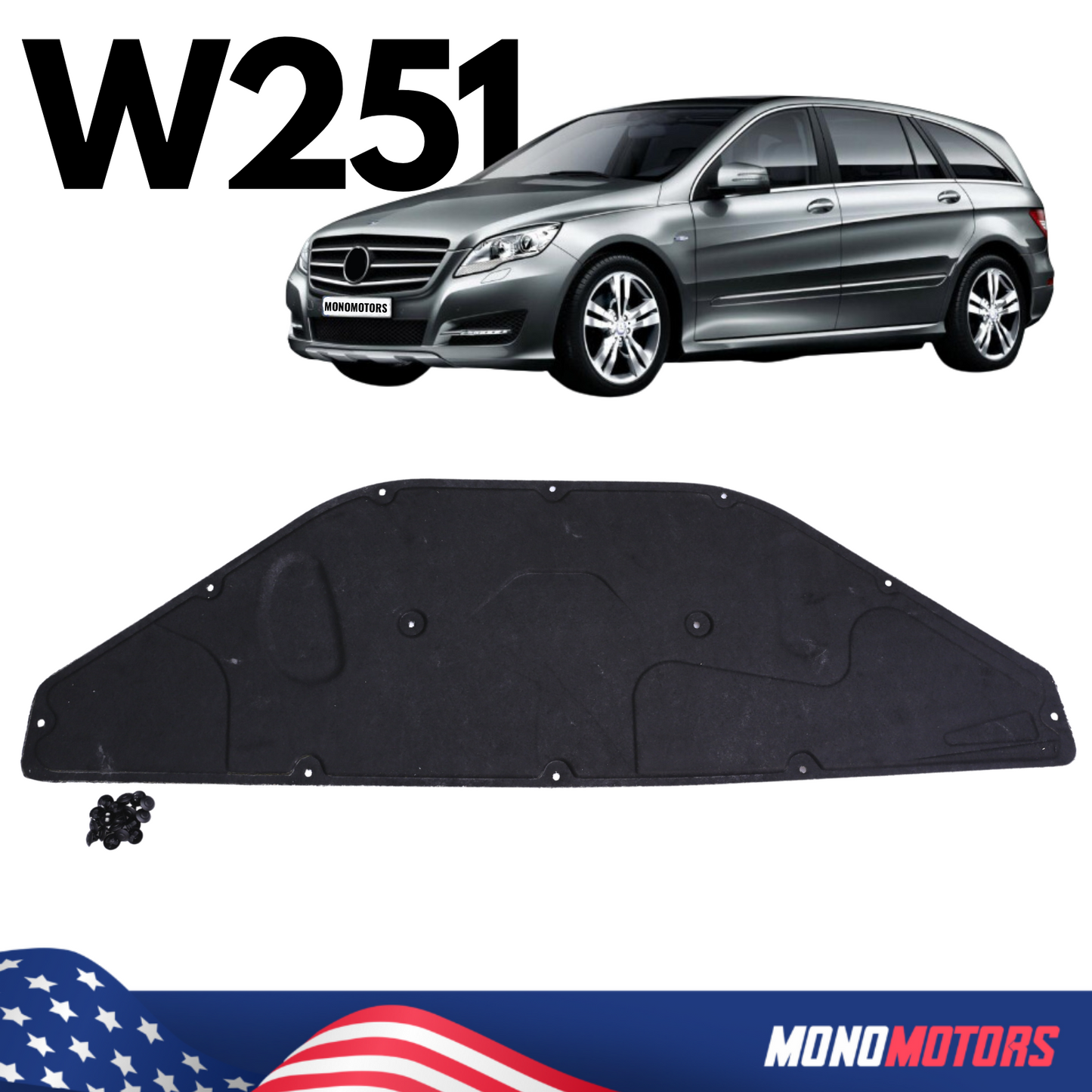 Hood Panel for for Mercedes-benz W251 V251 2005-2010 R-class Mb Insulation Pad