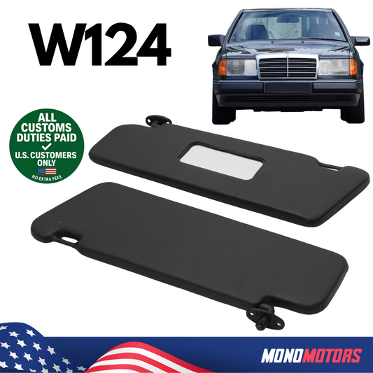 Sun Visor Set Mercedes W124 Black Left Right Interior Shade