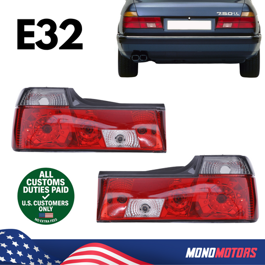 Rear Tail Light Left Right Set Crystal Smoke for BMW E32 1986-94 A0321303