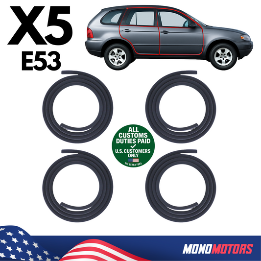 Velvet Door Seal Set Rubber 4pcs Right Left for BMW X5 E53 1999-2006