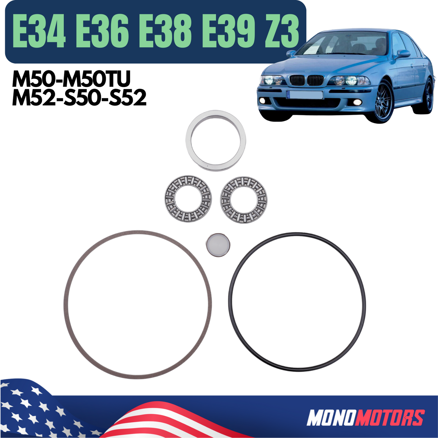 Single Vanos Rings Set for BMW E34 E36 E38 E39 Z3 M50 M50tu M52 S50 S52 Repair