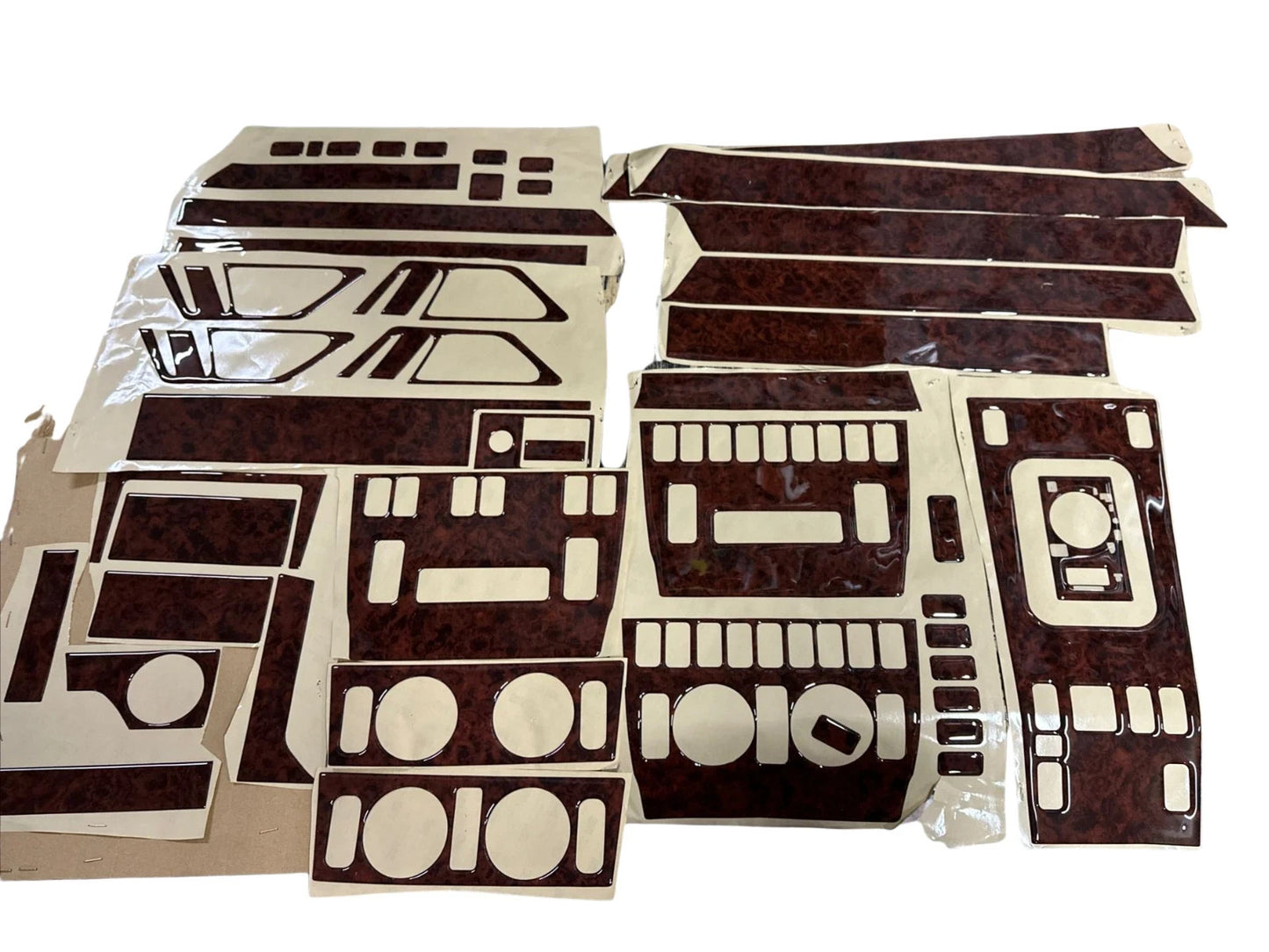 Wood Look Dash Trim Kit for Mercedes W124 Walnut Self Adhesive 1985-1996