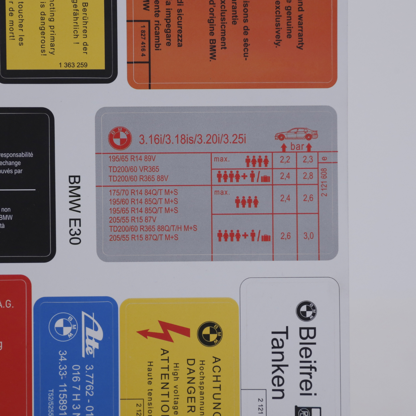 Stickers Decals Set Best Quality for BMW E30