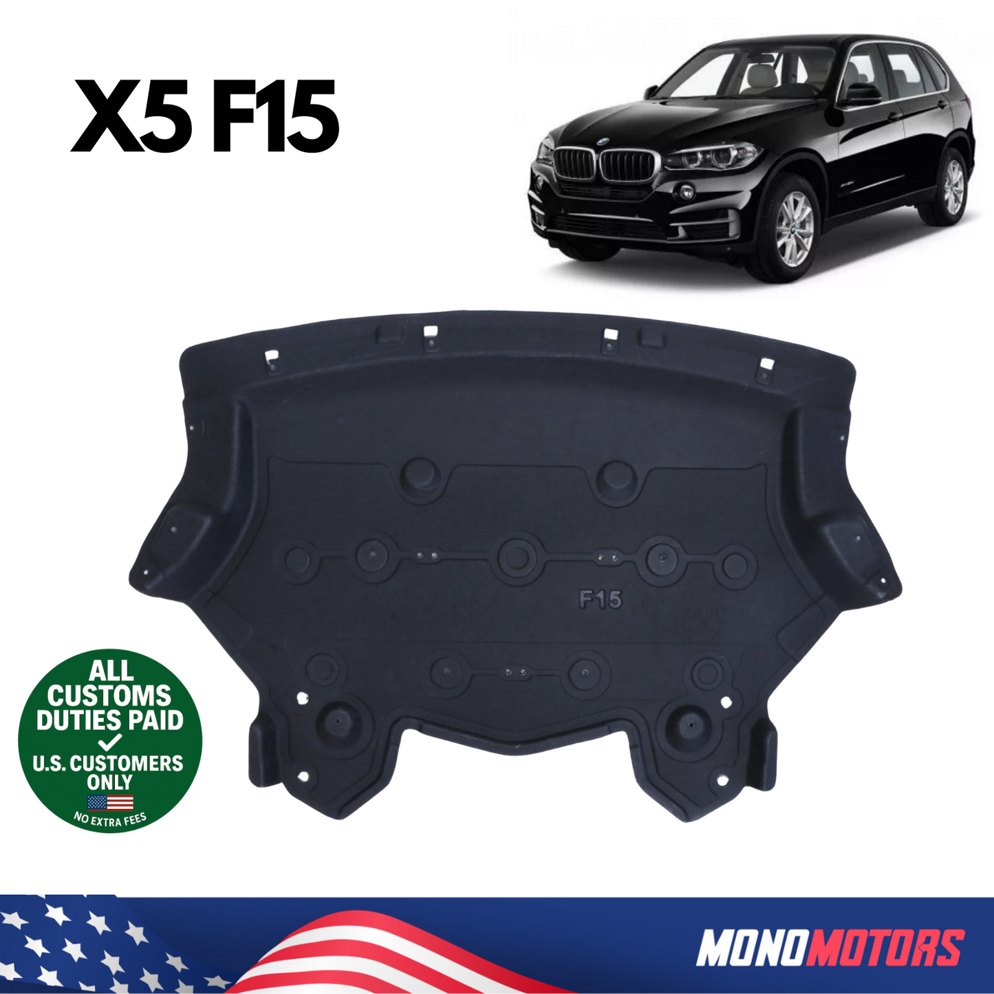 Engine Splash Shield Felt Undertray for BMW X5 F15 2013-2018 OEM 51757290659