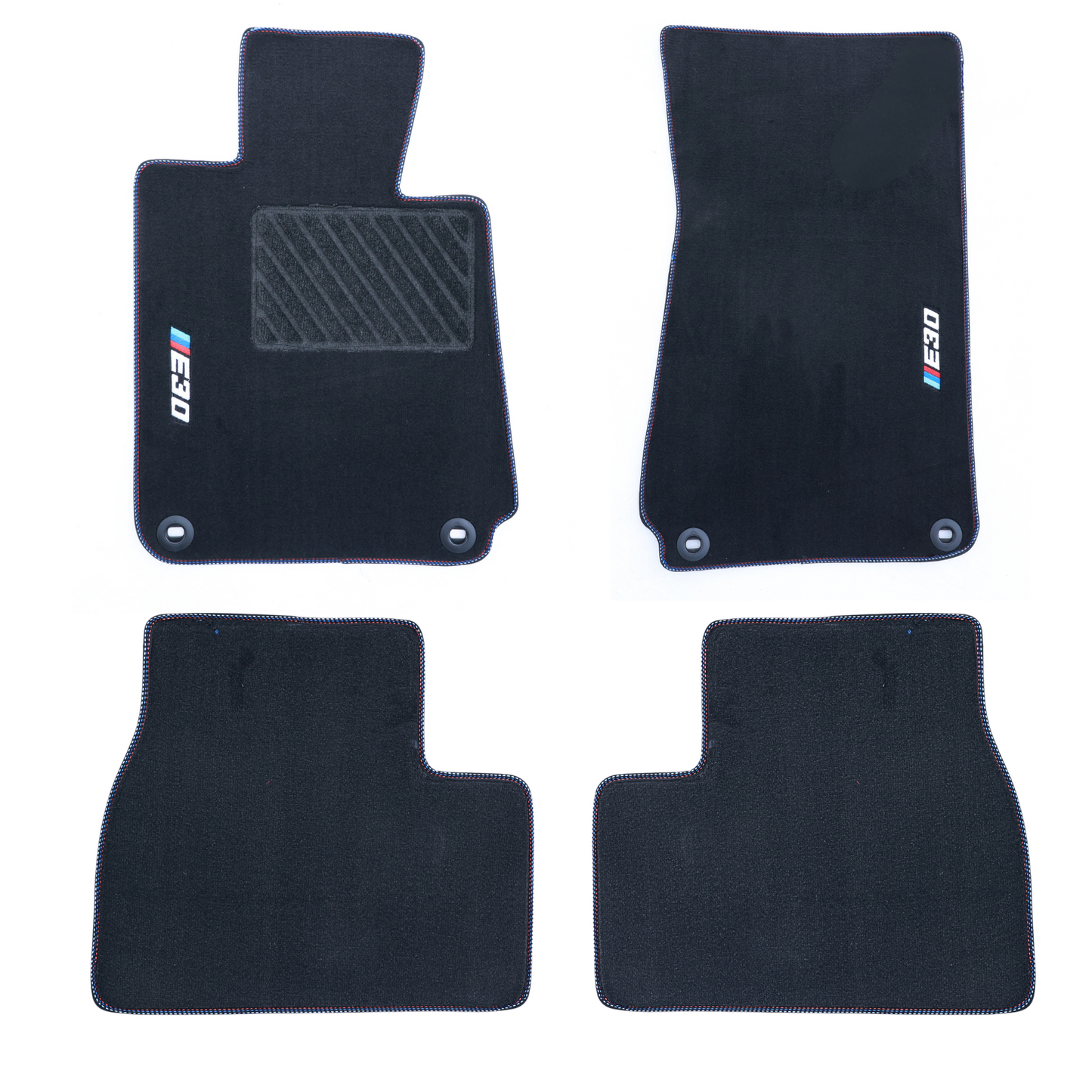Carpet Floor Mats Set for BMW E30 Sedan 1982-1994 4pcs Black Floor Liner