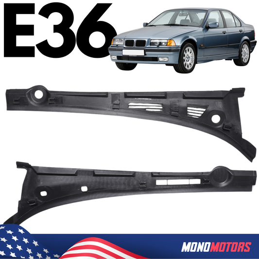 Windshield Cowl Covers for BMW E36 (1992-1999) Left + Right Grille Panel Wiper