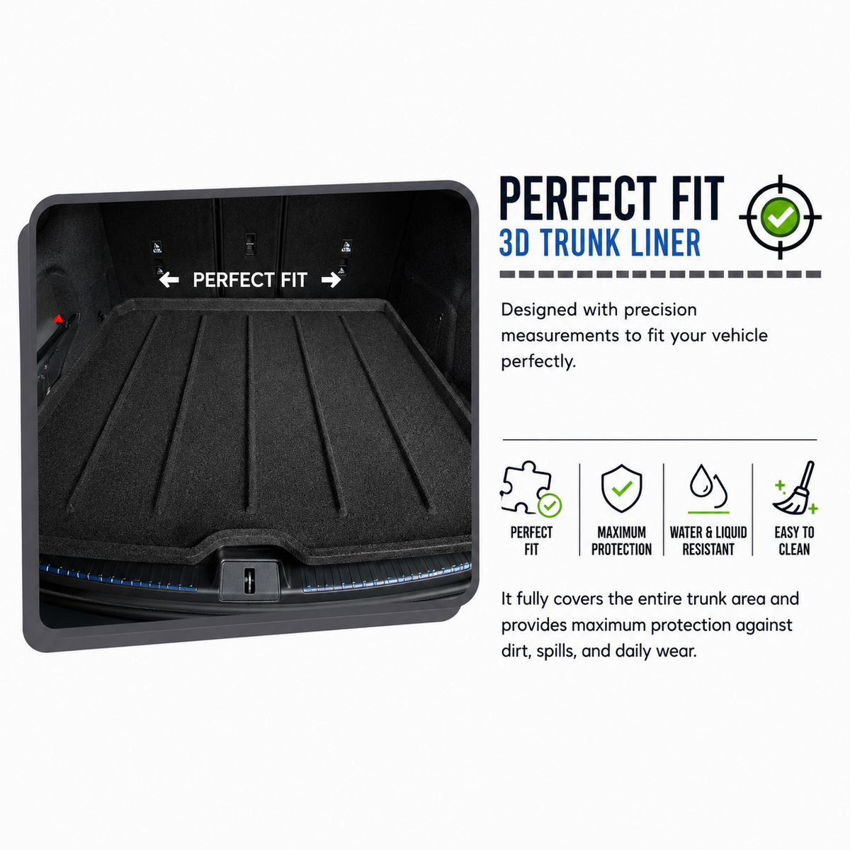 3d Carpet Trunk Liner for Jeep Renegade Waterproof Cargo Mat 2014-2026