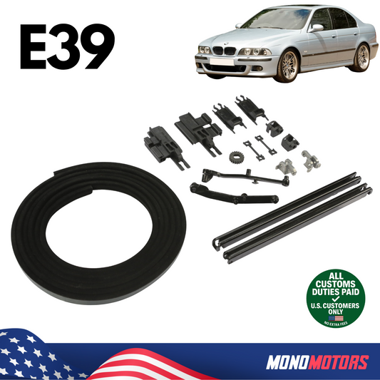 Sunroof Repair Kit 16pcs with Sliders and Seal Full Set for BMW E39 1995–2003