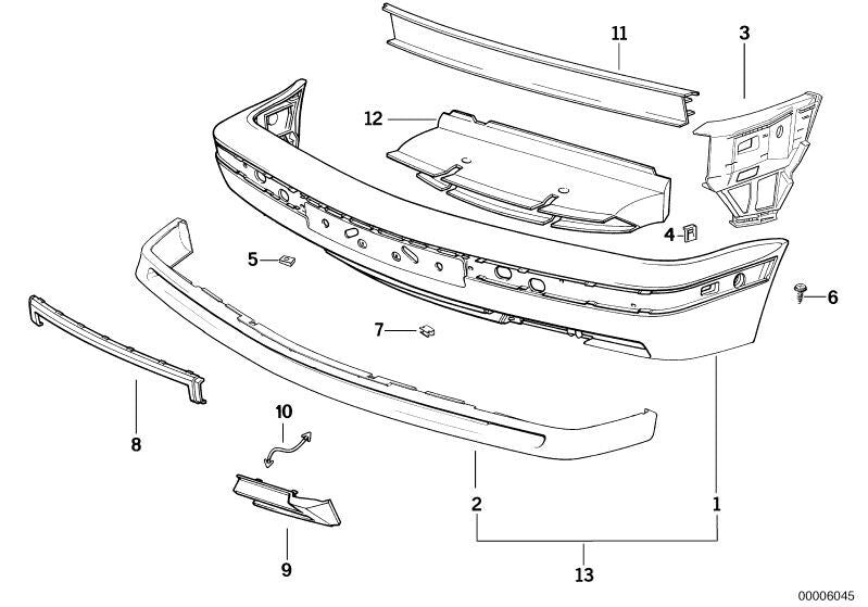 Center Bumper Guard for BMW M5 E34 518i 520i 524td 525i 525ix 525td 51112230369