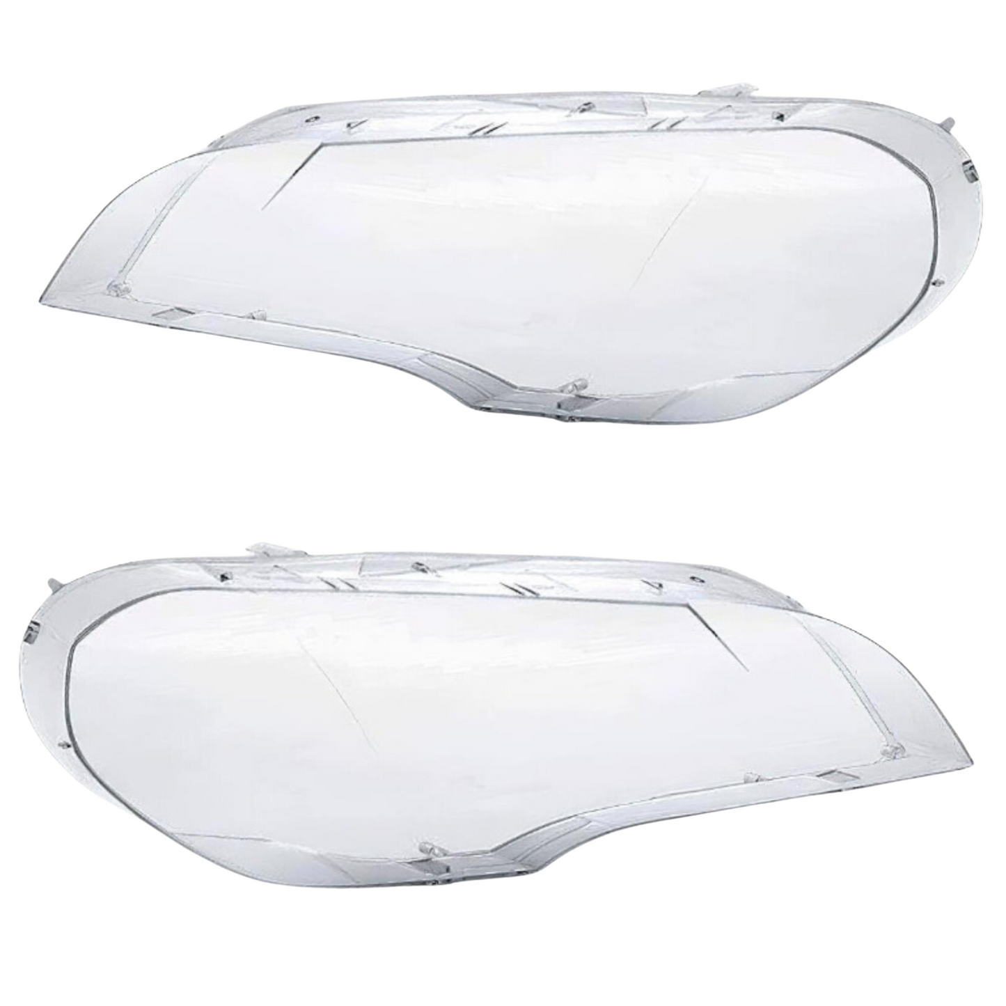 Pair Headlight Cover for BMW E70 X5 Lci 2010-13 Plastic Transparent Cover Clean