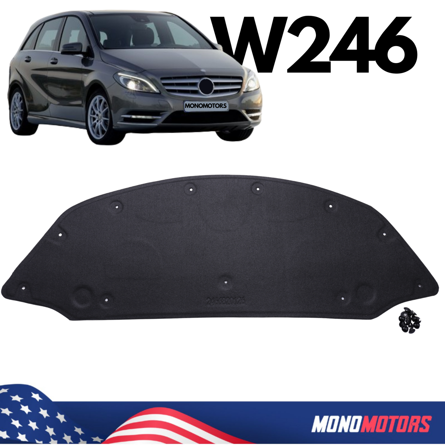 Hood Liner Panel for Mercedes-benz B-class W246 2012-18 Insulation Silencer
