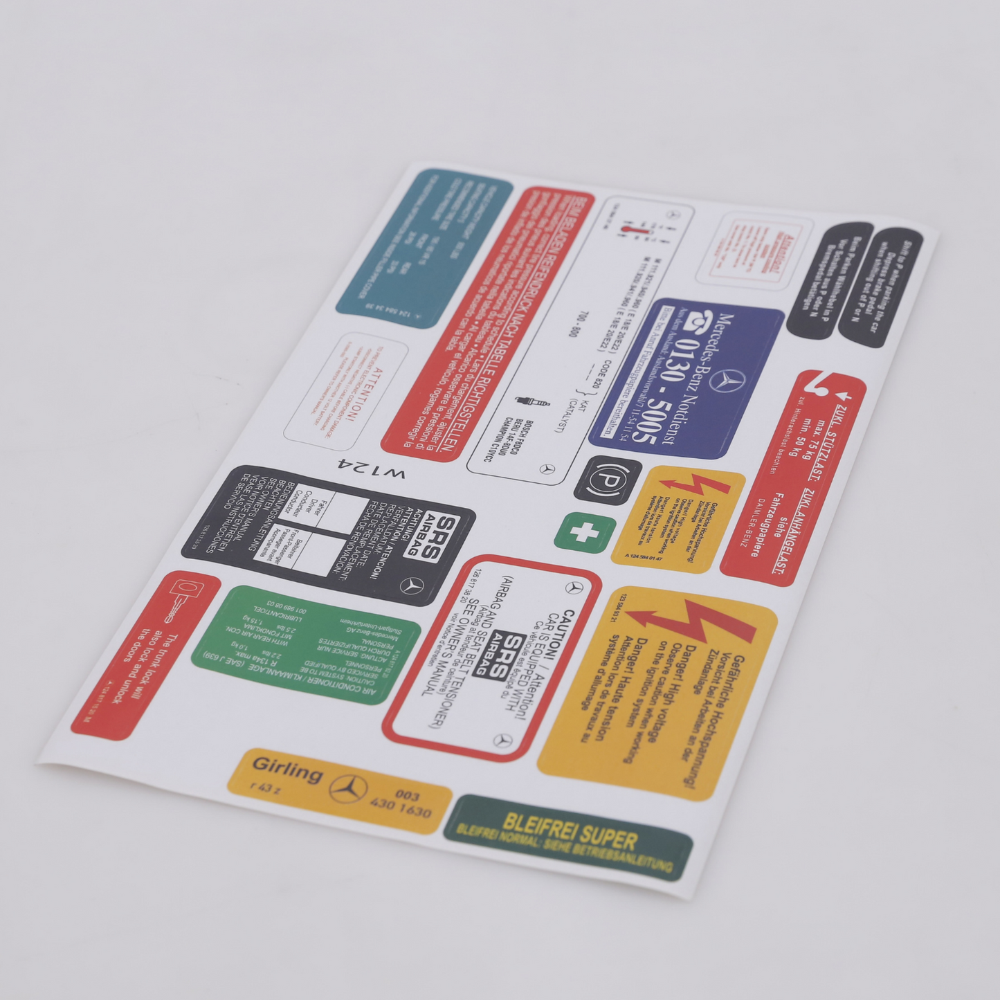 Stickers Decals Set Best Quality for Mercedes W124