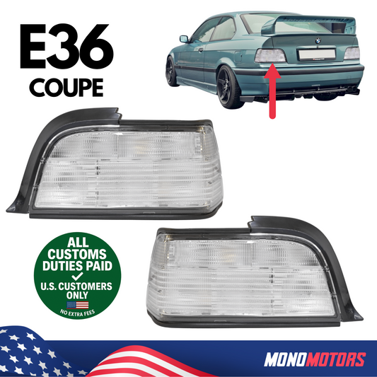 Rear Tail Light Set Clear White for BMW E36 Coupe 1992–1999 82199403097/98