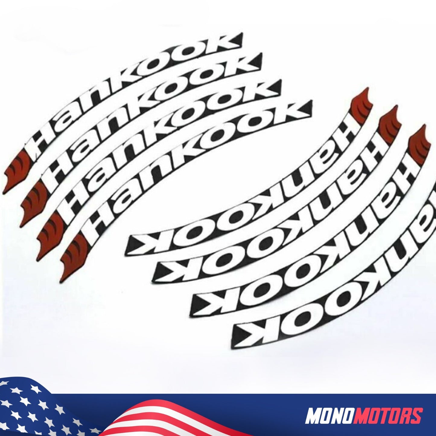 8 Pcs ''Hankook'' Tire Sticker for 15''-24'' Wheel 1''