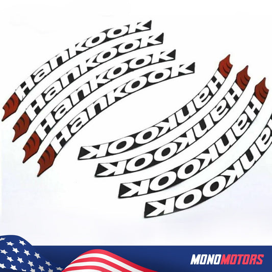 8 Pcs ''Hankook'' Tire Sticker for 15''-24'' Wheel 1''