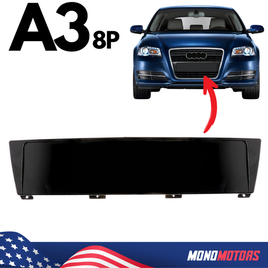 Audi A3 8p Front Bumper Number Plate Backing Piano Black 8P4807285G